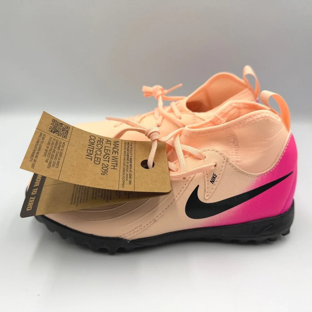 Nike Phantom Luna II Academy TF Kids 1.5Y Peach Pink Turf Soccer Cleats **NEW**